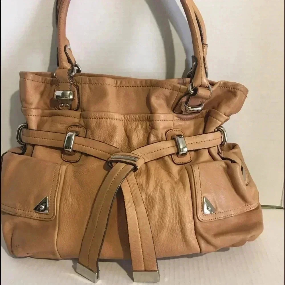 B. Makowsky Brown leather hobo handbag